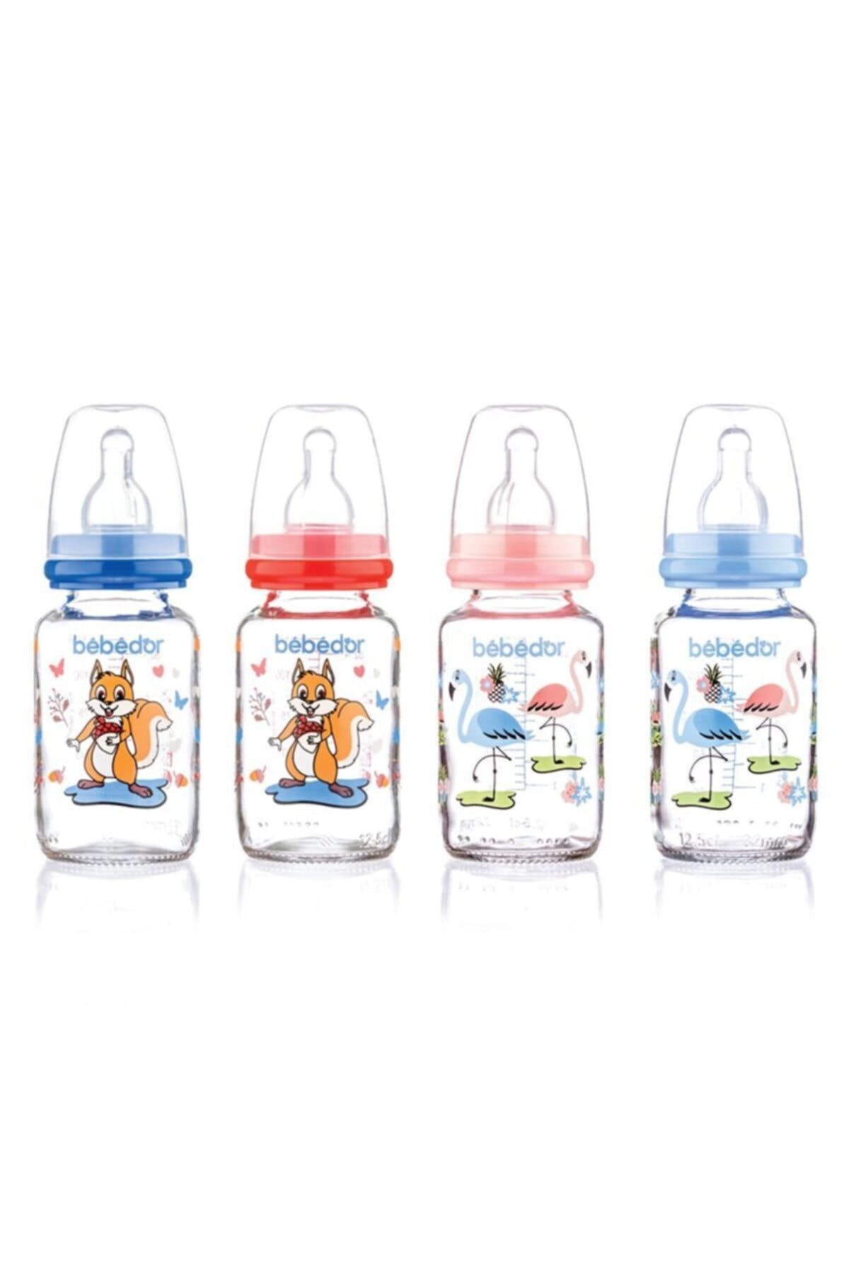 Bebedor Silikon Emzikli Desenli Cam Biberon 125 Ml 0+ Ay
