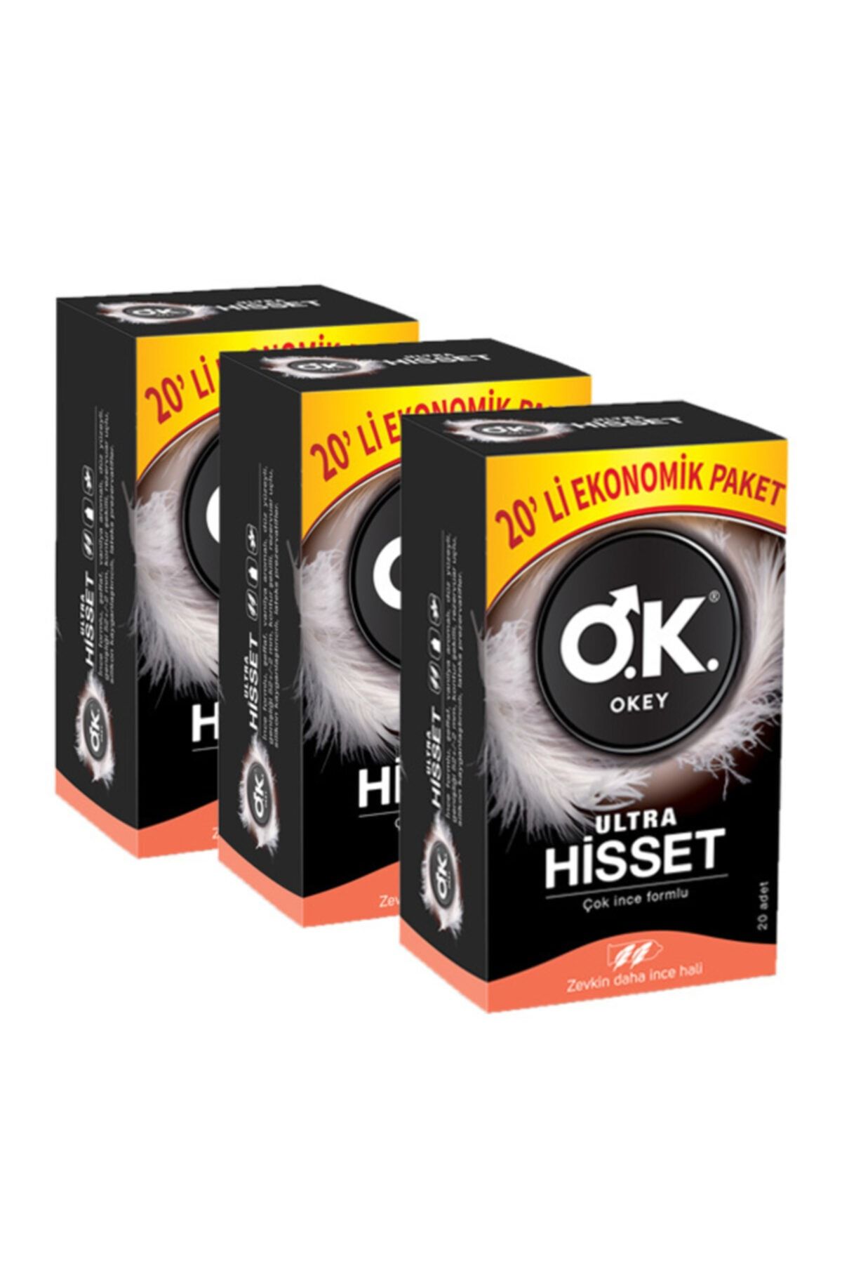 Okey Prezervatif Ultra Hisset 20 Li X 3 Adet (60 Lı)
