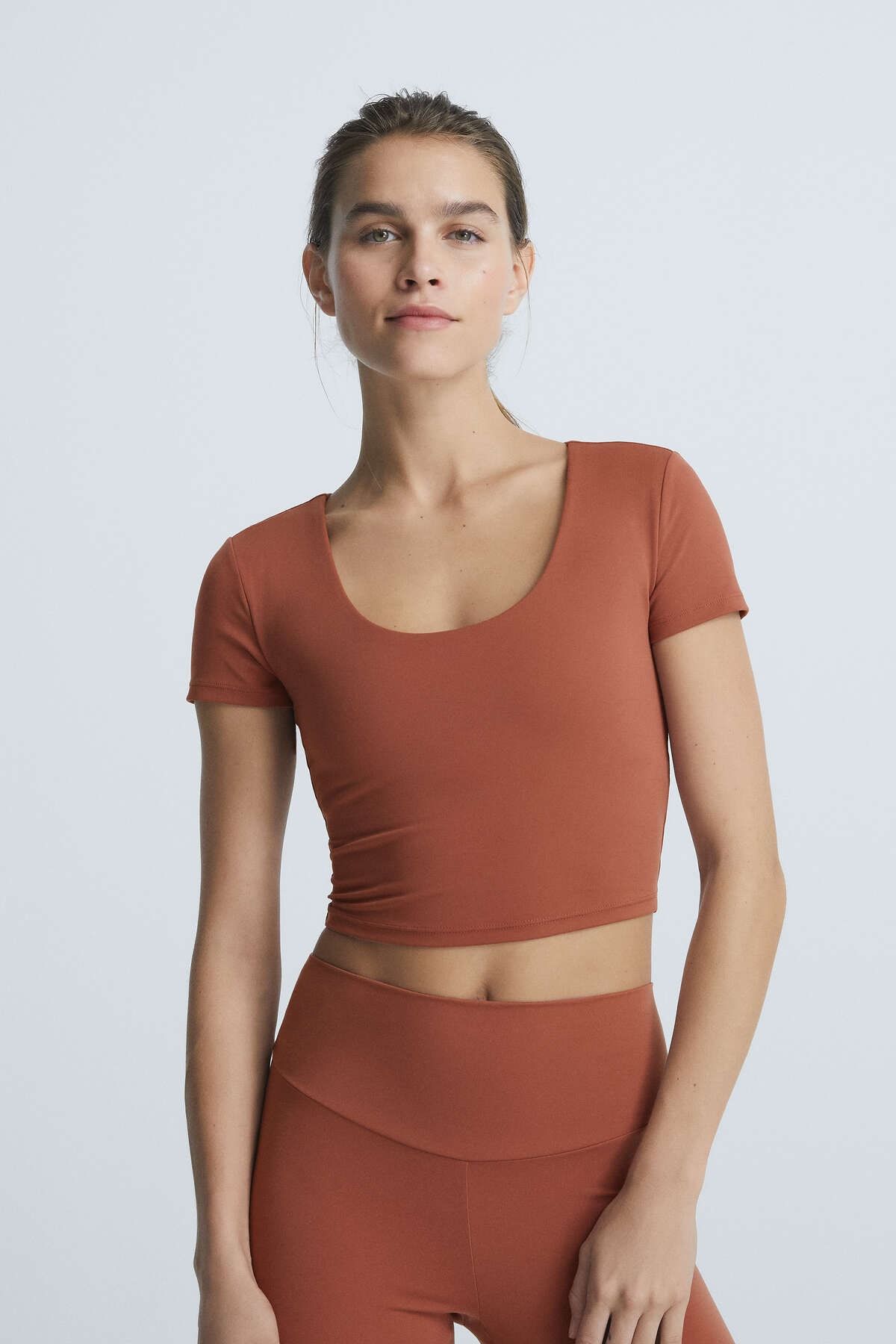 Oysho Comfortlux Kısa Kollu Crop Tişört
