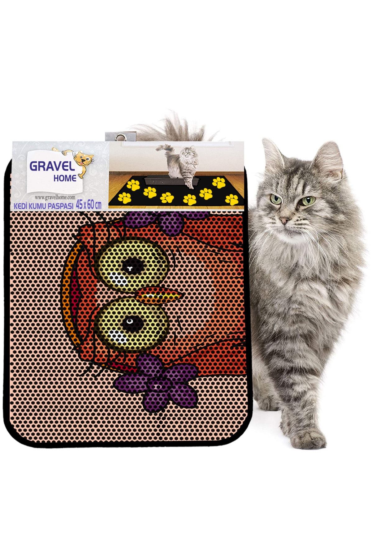 Gravel Kedi Kumu Paspası Yeni Sezon 45 X 60 Cm Nrszn0258