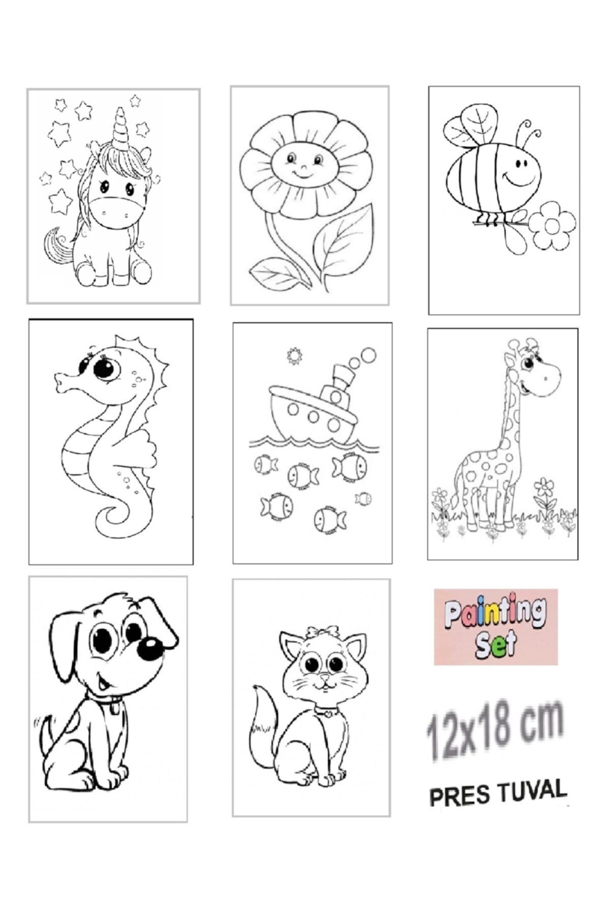 Dafina Yayıncılık Çocuklar Için Boyanabilir Tuval 12x18 Cm (8 ADET)