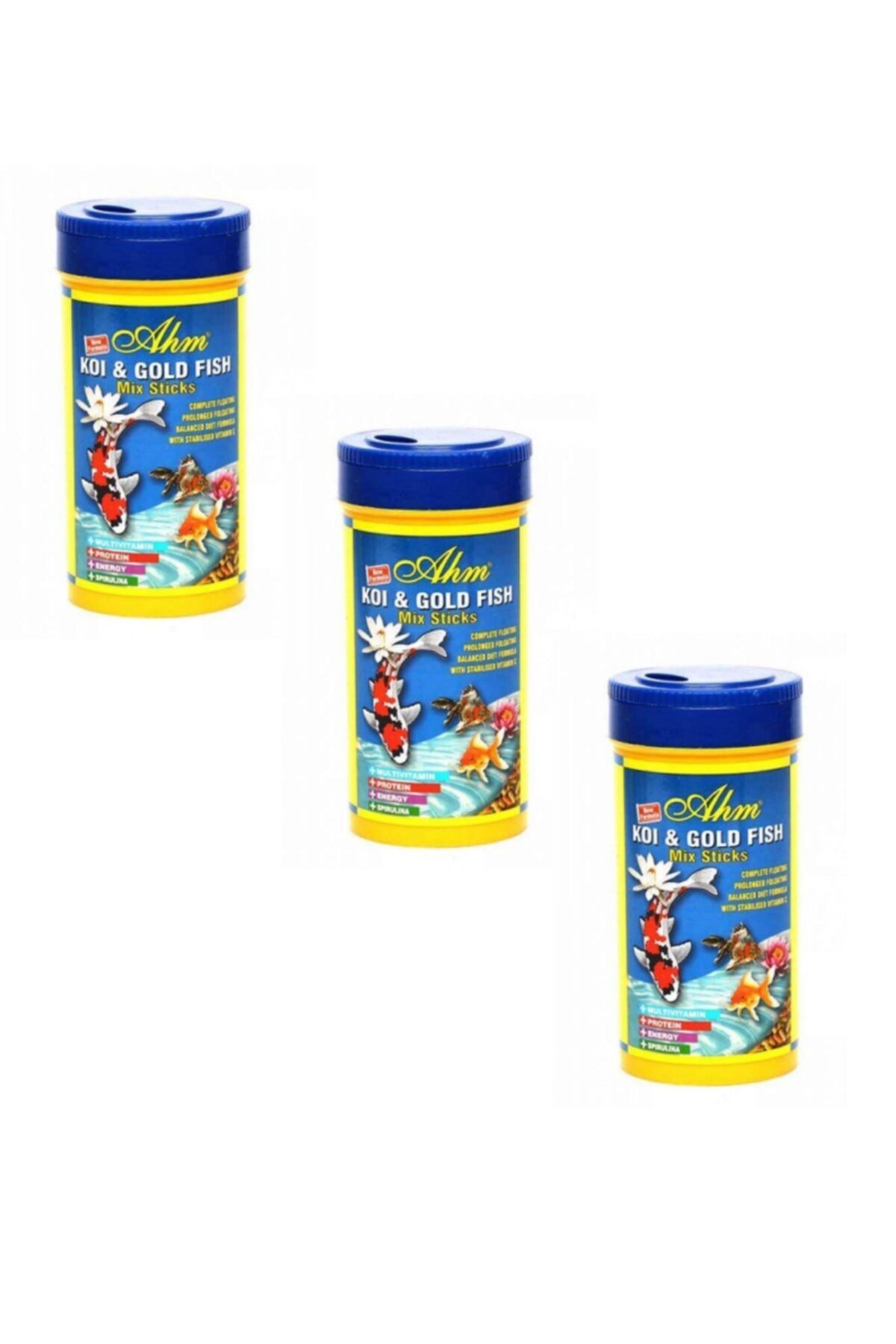 Ahm Koi Goldfish Mix Pond Sticks Balık Yemi 1000 ml 3 Adet