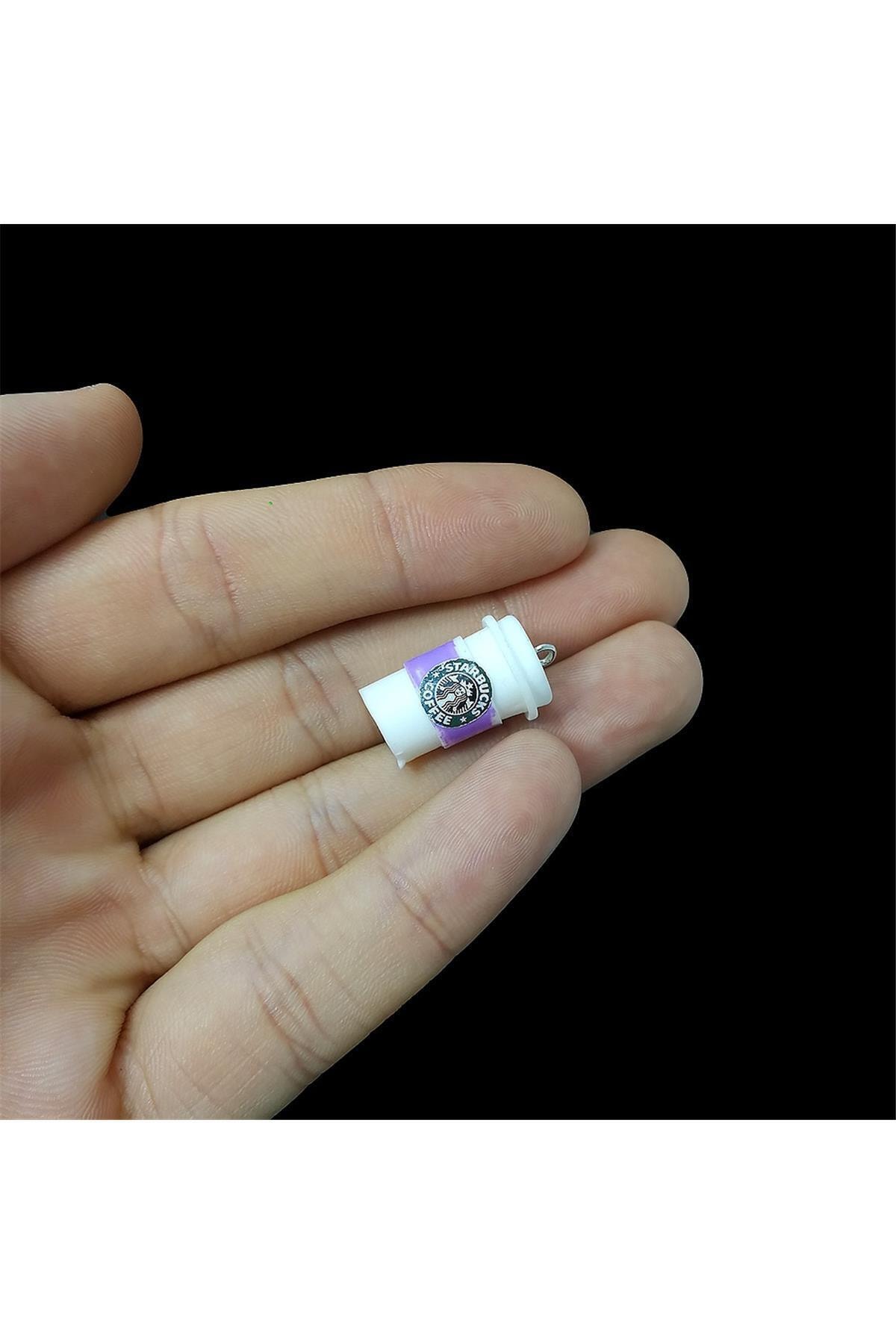 Hobizubi Starbucks Kolye Ucu - Beyaz&lila - 25 Adet
