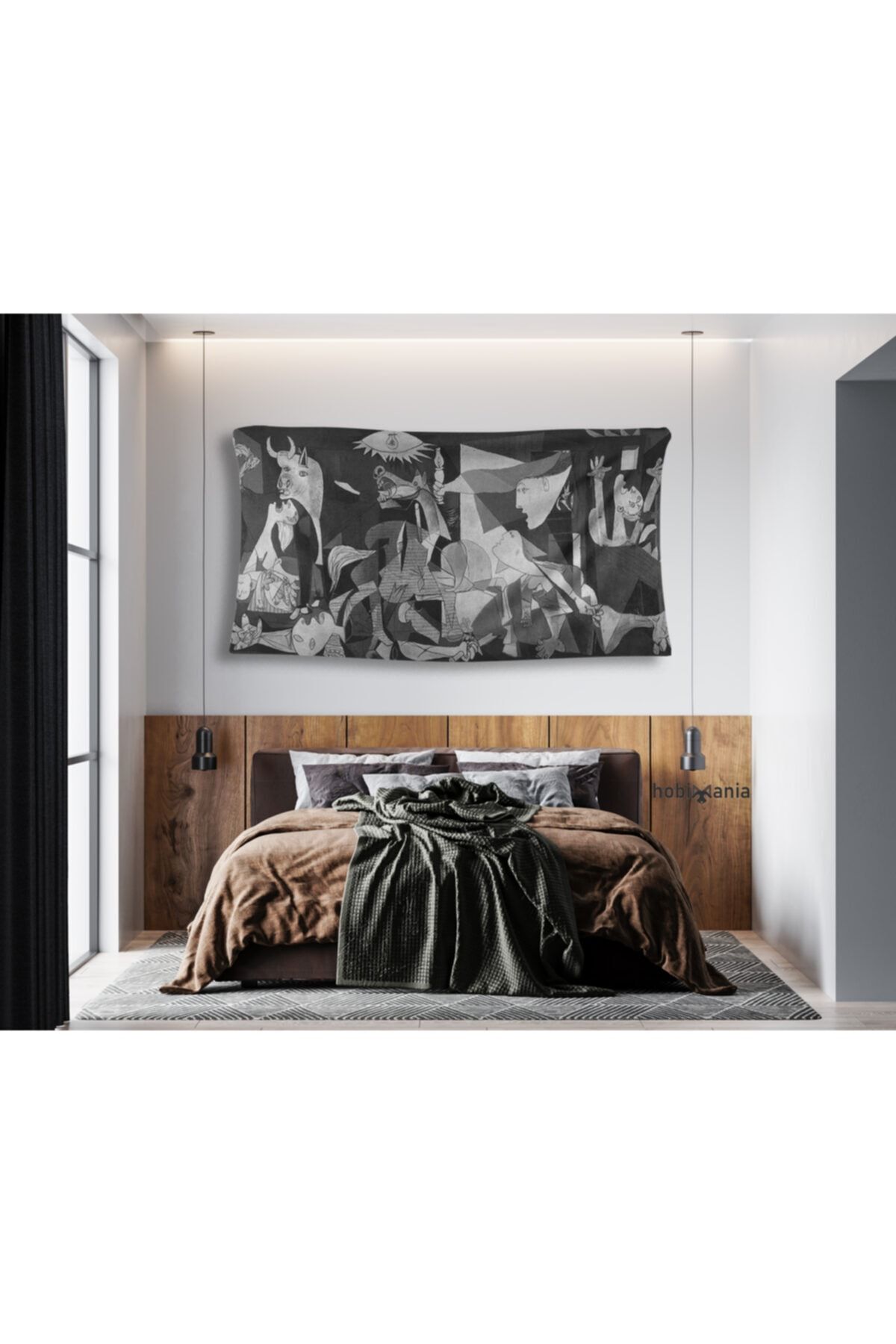 Hobimania Duvar Örtüsü Tapestry Pablo Picasso Guernica 150x100 cm Duvar Dekorasyon Moda