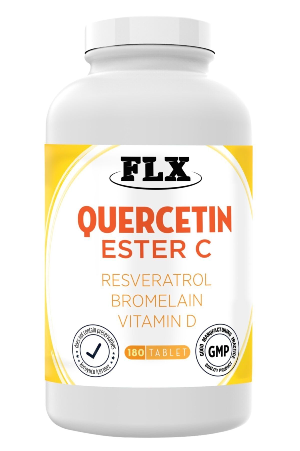 FLX 180 Tablet Quercetin Kuersetin Aserola Magnesium Ester C Vitaminini Vitamin D Complex