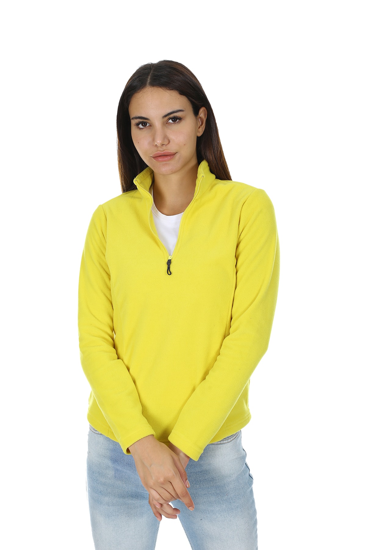 Diandor Kadın Yarım Fermuarlı Polar Sarı/yellow 21w42007011