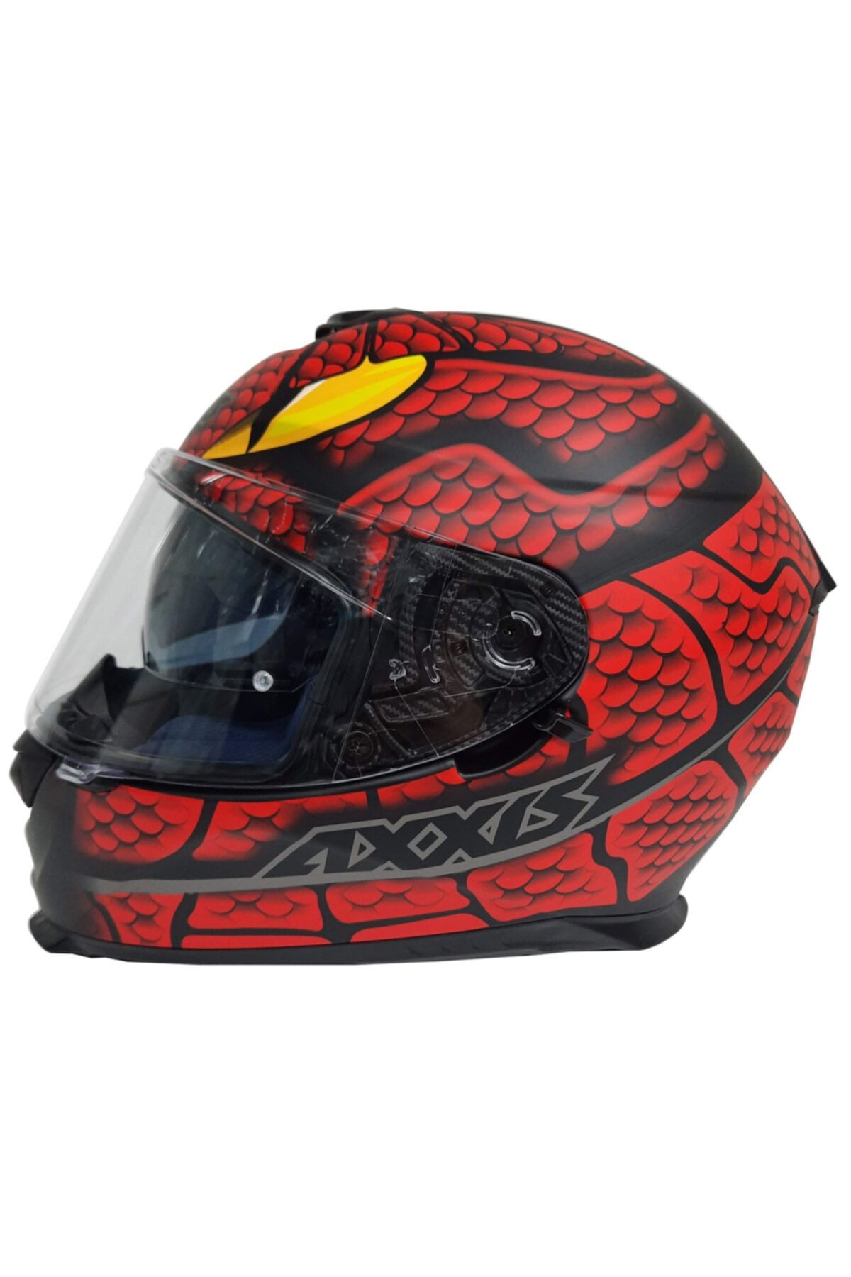 AXXIS Eagle Snake Matt Red Kapalı Motosiklet Kaskı