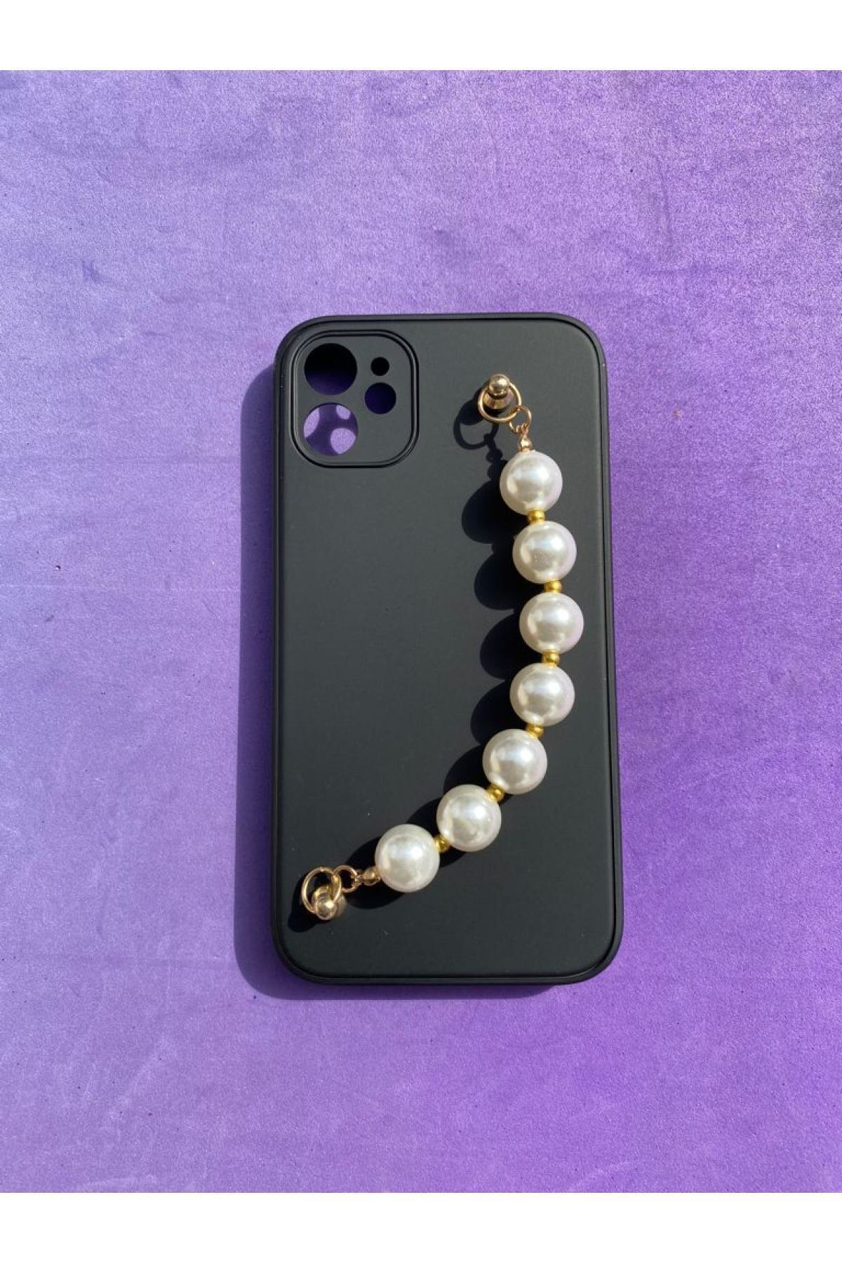 craftcase Iphone 11 Inci Boncuklu El Tutmalı Silikon Kılıf