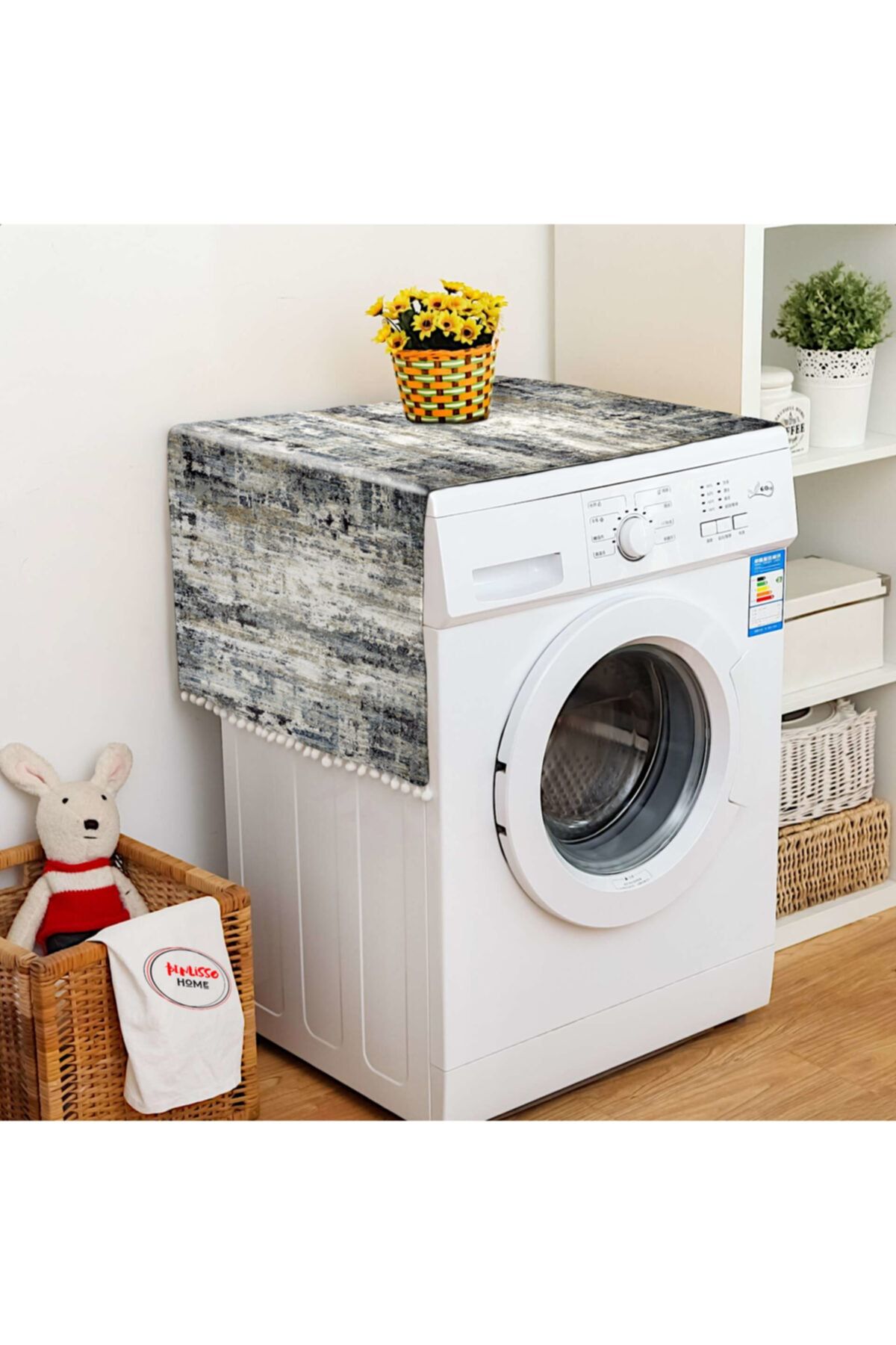 BENLİSSO HOME Eskitme Desenli Çamaşır Makinası Örtüsü 70x100