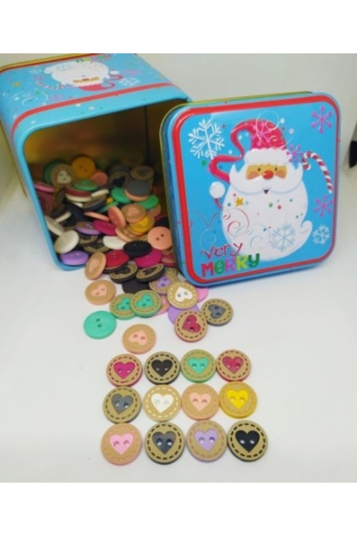 Zedhobi 20 Adet Kalp Desen Yuvarlak 15 mm Düğme