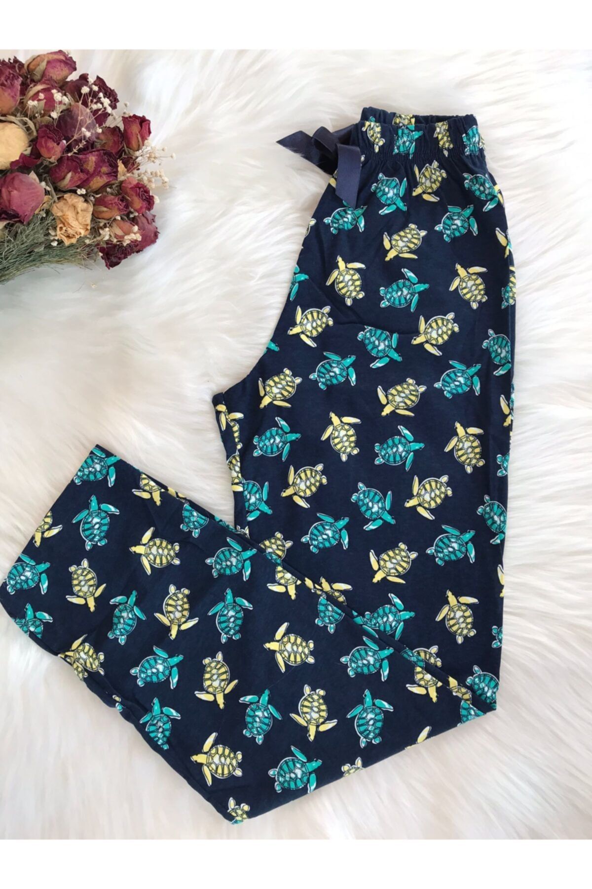 RİNDA Kadın Kaplumbağa Desen Pijama Alt