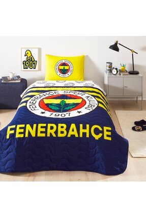 Lisanslı Fenerbahçe Stripe Tek Kişilik Yatak Örtüsü Seti Image 0