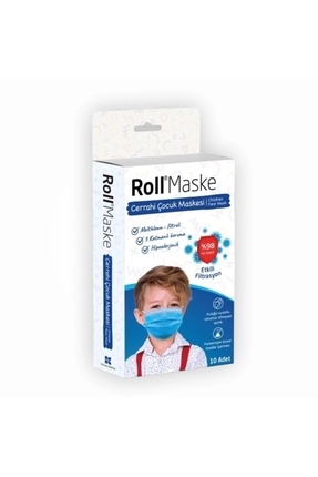 Erkek Çocuk 3 Katlı Telli Cerrahi Maske 10'lu Kutu Image 0