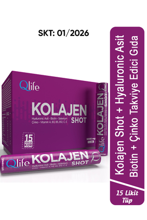 Cilt Elastiği Destekleyici Kompleks Vitaminli Hidrolize Tip 1 & 3 Kolajen 15 Sıvı Tüp SKT: 01/2026 Image 0