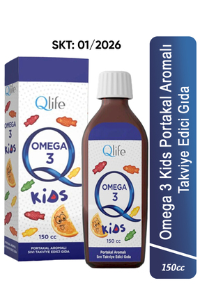 Çocuklara Özel Yüksek Epa Ve Dha Balık Yağı Portakal Aromalı Omega 3 Kids Şurup 150 ml SKT: 01/2026 Image 0
