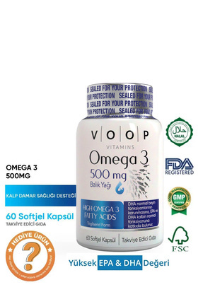 Omega 3 Balık Yağı | Yüksek EPA & DHA - 500 Mg 60 Kapsül Image 0