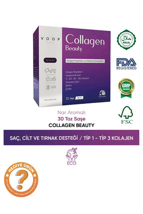 Collagen Beauty Yüksek Biyoaktif Hidrolize Kolajen %100 Saf Ve Doğal - 30 Toz Saşe Image 0