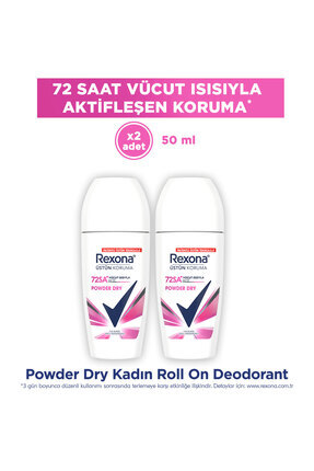 Üstün Koruma Kadın Roll On Deodorant Powder Dry 72 Saat Kesintisiz Koruma 50 ml x2 Image 0