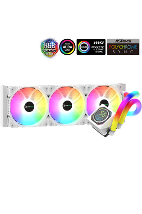 Skadi Square 360 ARGB Beyaz (RGB Borulu) 360mm Cpu Sıvı Soğutma Image 0