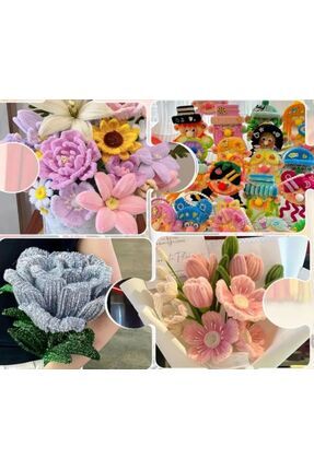 100lü Şönil, Eğitici Şönil, Tüylü Tel, Peluş Tel, kadife şönil, el işi malzemesi 30cm bordo Image 3