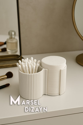 Modern ve Şık Makyaj Organizeri - 2 Bölmeli - Beyaz Image 1