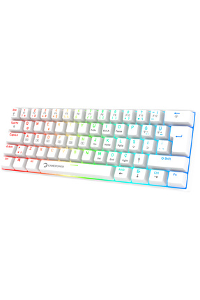 Lyra RGB 60M 62Tuş Beyaz Mekanik Kablolu Red Switch Klavye - 3 Yıl Garantili Image 0
