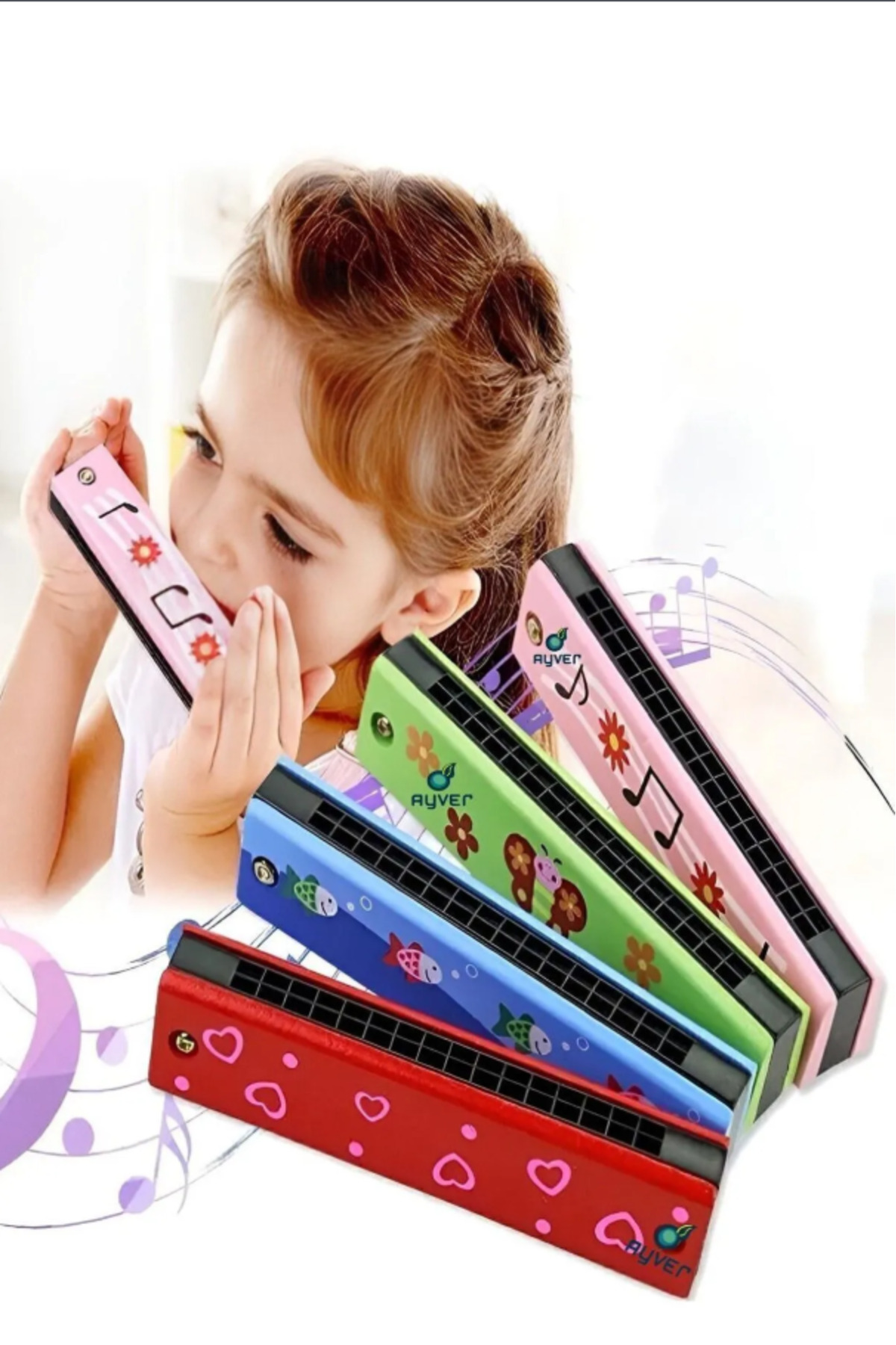 2PCS هارمونیکا چوبی هارمونیکای چوبی تمرین تنفسی ساز موسیقی اسباب بازی کودکان اسباب بازی آموزشی