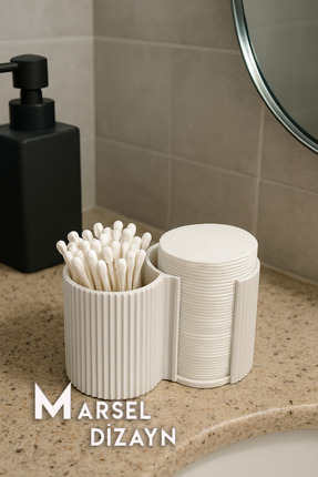 Modern ve Şık Makyaj Organizeri - 2 Bölmeli - Beyaz Image 0