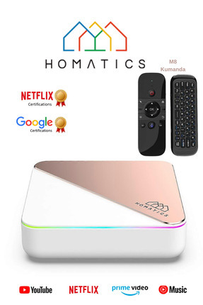 Box R 4K Plus Lisanslı Android Tv Box | 4gb Ram - 32GB | Rose Gold + M8 Air Mouse Kumanda Image 0