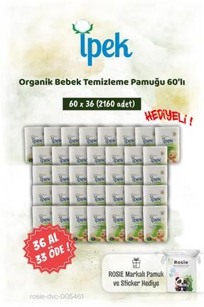 36 AL 33 ÖDE Organik 60'lı Bebek Temizleme Pamuğu ve Rosie Pamuk hediye Image 0