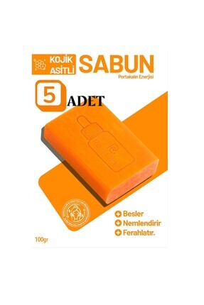Kojic Asit Sabunu, Zerdeçal Ve Portakal Kojik Asit Etkisi Ile Leke Karşıtı Ve Beyazlatıcı 5 ADET Image 0