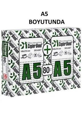 Ve-ge A5 Fotokopi Kağıdı Copier Bond 1000 Li 80 gr Beyaz (1 Koli 5 Paket) Image 0