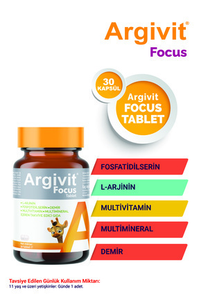 Focus L-Arjinin, Fosfotidilserin, Demir, Multivitamin ve Multimineral İçeren Tablet 30 Tablet Image 0