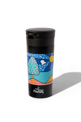 380 ml Paslanmaz Çelik Termos Mug, Çift Katmanlı, Sızdırmaz Kapaklı, Siyah Ba21522 Image 0