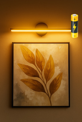 Amber Pilli Aplik Banyo Tablo Ayna Siyah Pil Dahildir Image 0