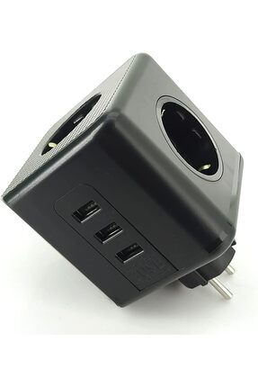 Köşeli Çoklu Grup Priz Kablosuz Akım Korumalı Isıya Dayanıklı Termal Çocuk Korumalı 3x Usb Image 0