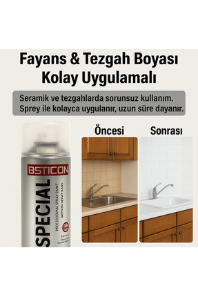 Fayans & Tezgah Yenileme 400ml–BSTICON Sprey Boya Image 0