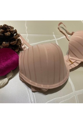 Çizgili Tasarımıyla Rahat Light C Cup Büyük Beden Sütyen Kadın Image 0