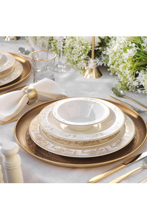 Tılsım Bloomfest 60 Parça 12 Kişilik Yemek Takımı Gold Image 0