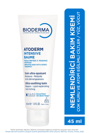 Atoderm Intensive Balm Atopi Eğilimli Ciltler için Seyahat Boy Nemlendirici ve Onarıcı Krem 45 ml Image 0