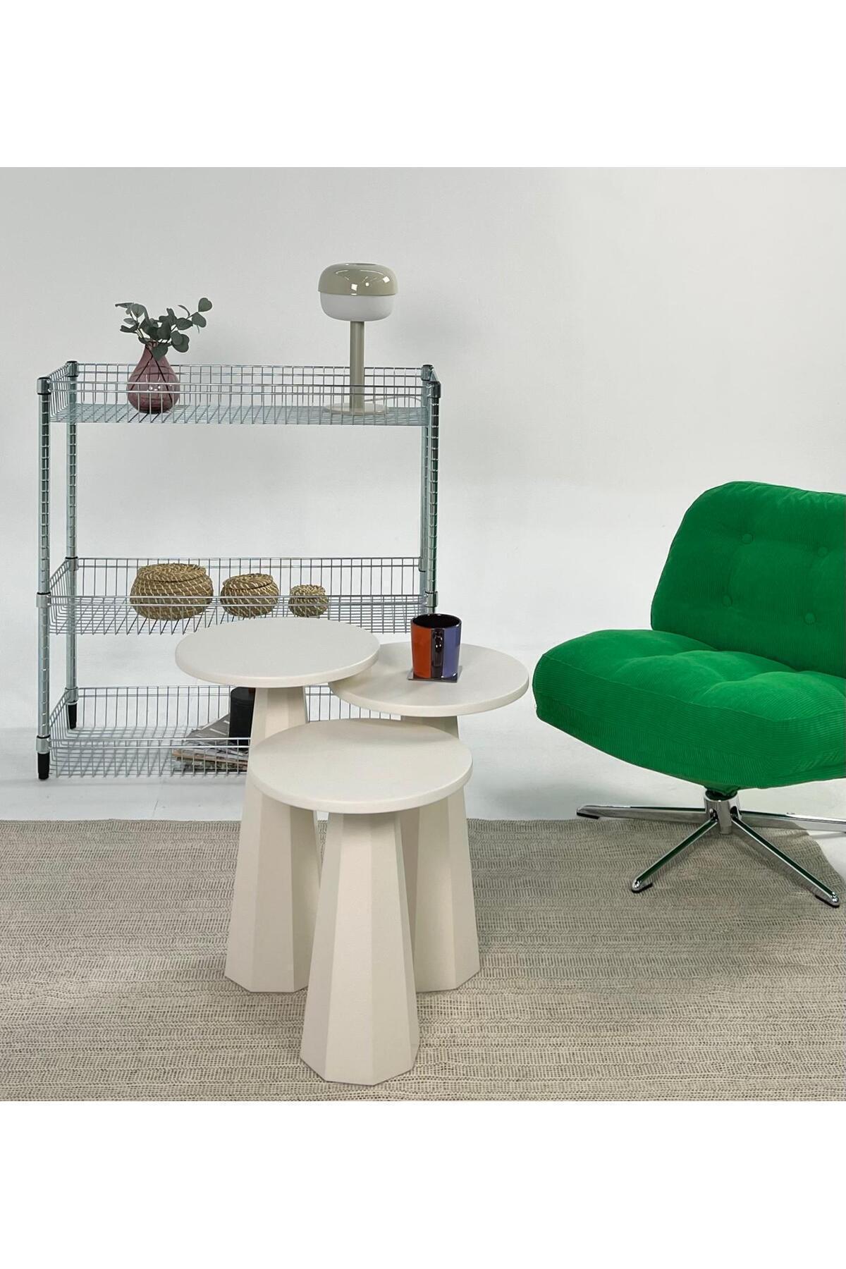 مجموعه سه گانه کرم قهوه Lilium Lake Mushroom (47-52-57 سانتی متر)