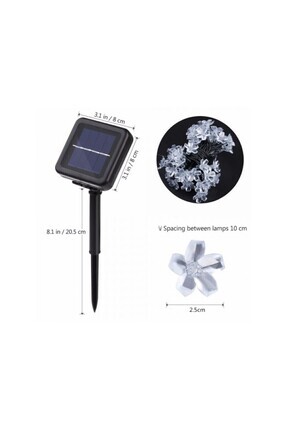 Solar 30 led Çiçek Peri Işık –gün Işığı , Güneş Enerjili, Dekoratif Bahçe/balkon Aydınlatma 5mt Image 0