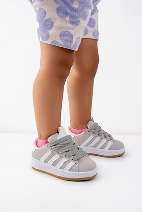 Bebek Çocuk Günlük Taş Gri Zarif Rahat Spor Ayakkabı Sneaker Image 0