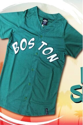 Dar Kalıp Boston Fileli Baseball Gömlek HYP373YS Image 0