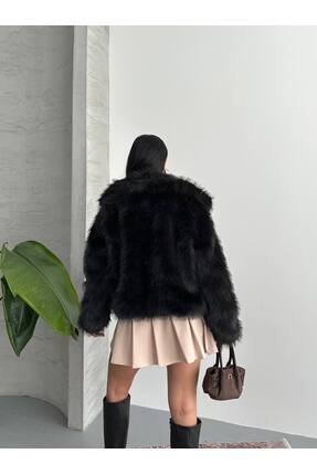 Kadın Yumuşak Dokunuşlu İçi Astarlı Oversize Premium Kürk Image 1