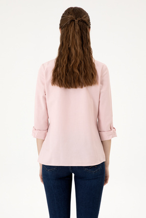 Kadın Pudra Uzun Kollu Basic Gömlek 50316711-VR042 Image 4