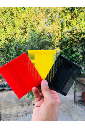 Bit Tarağı Özel Dişli Plastik Sık Dişli Tarak ,3'lü Set( Sarı-kırmızı-siyah) 3 Adet Image 0