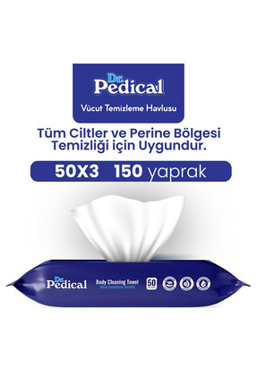 Vücut Temizleme Havlusu 50'li 3 Paket 150 Adet Havlu Image 0