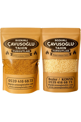 Odun Ateşinde Kavrulmuş Susam 500g + Kavrulmamış Beyaz Çiğ Susam 500g Image 0