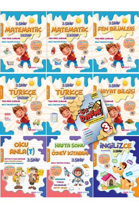 Mavi Deniz 3. Sınıf Eğitim Seti Tam Set 9 Kitap Yeni Image 0